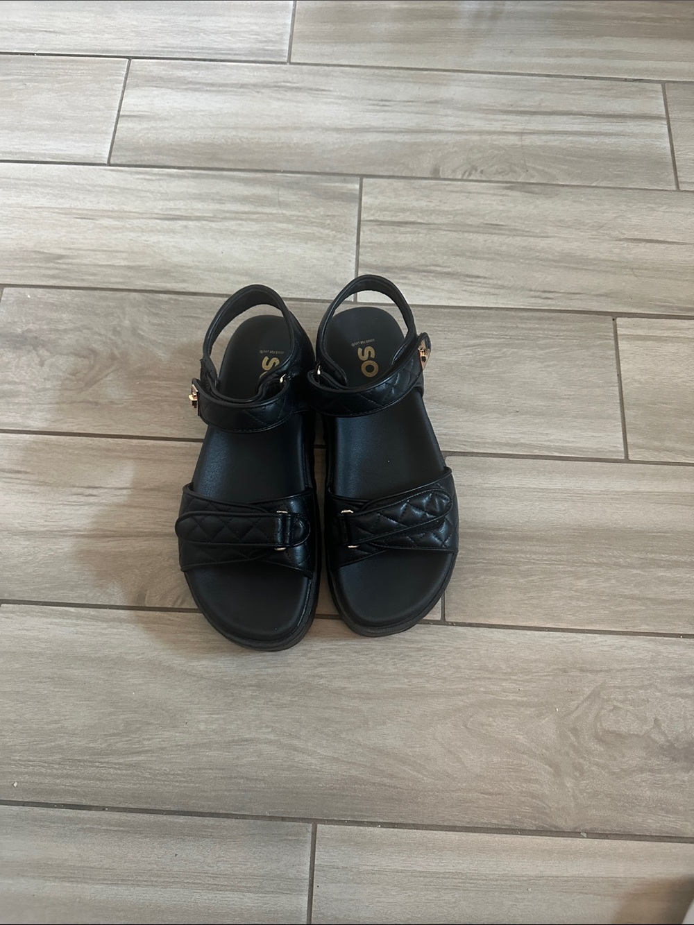 Black Quilted Strap Sandals women’s size 10